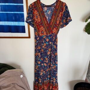 Floral V-Neck wrap Dress